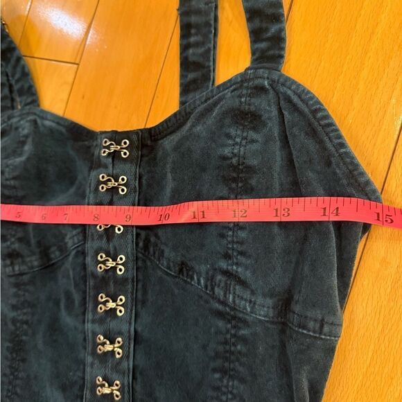 Whiskey Grade soft denim dress w/ adjustable straps and silver hardware detail - Picture 4 of 8